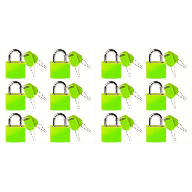 Candado Con Llave 6 Uds Cerradura Seguridad 23MM para El Escuela Oficina () Verde