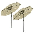 thumbnail image 1 of Yescom 9Ft Solar Powered 32 LED Lights Patio Umbrella With Crank Tilt UV30+ Outdoor Deck Beach Cafe Garden (Pack of 2) Yescom Modern, 1 of 11