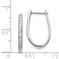 thumbnail image 3 of Auriga 14k White Gold Diamond Oval Hinged Hoop Earrings for Women, 3 of 5