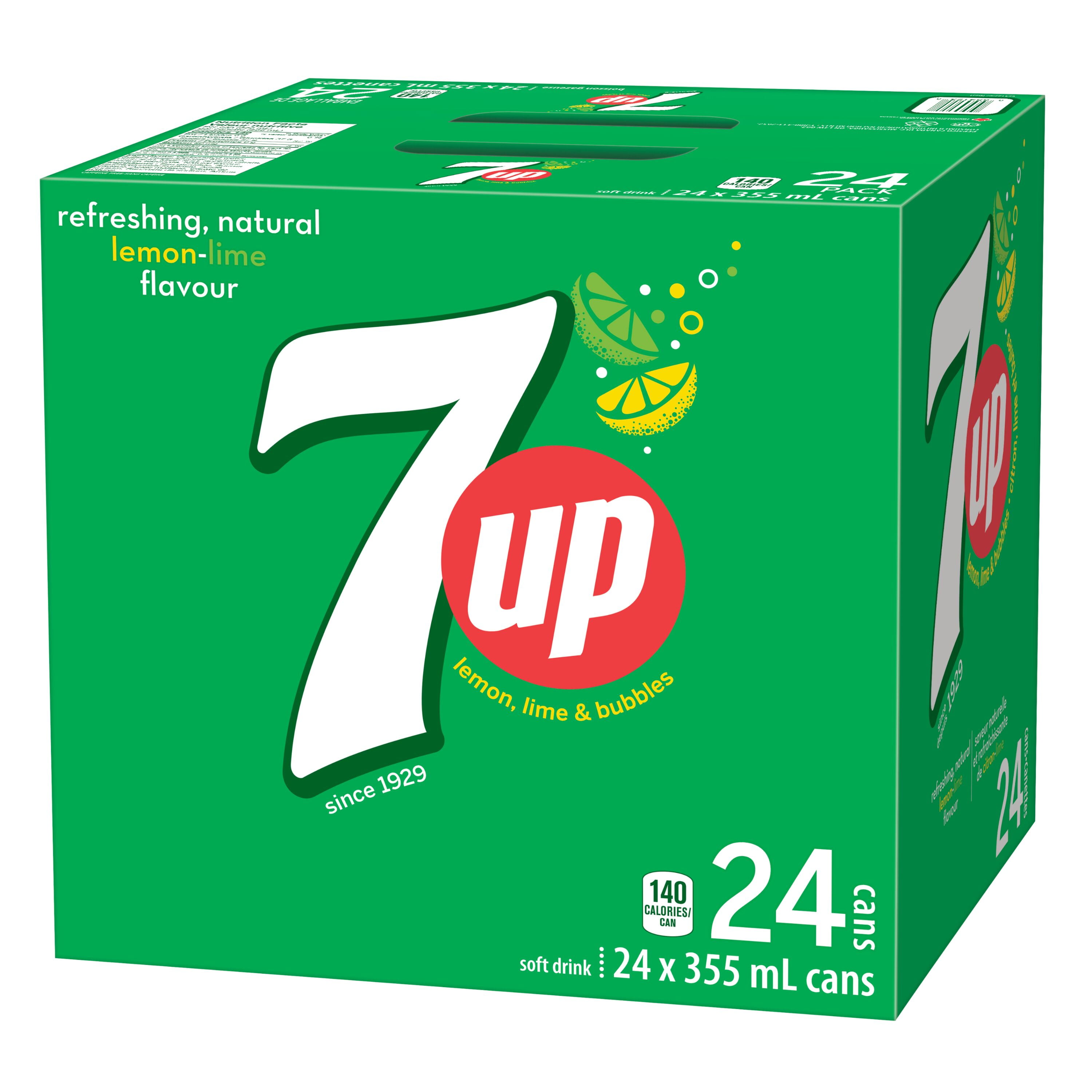 7UP Boisson gazeuse Citron Lime 24 x355 mL,Canettes 24x355mL