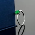 thumbnail image 4 of Gem Stone King 10K White Gold Green Nano Emerald Solitaire Engagement Ring for Women (0.60 Cttw, Oval 7X5MM, Gemstone May Birthstone, Available in Size 5-10), 4 of 4
