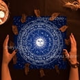 thumbnail image 2 of Mantel de Tarot de horóscopo azul para decoración del hogar, mantel de tela de Altar, reloj pagano, péndulo, brujería, oráculo, regalo para habitación, 85x85, 2023 qym unisex, 2 of 2