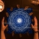 thumbnail image 2 of Mantel de Tarot de horóscopo azul para decoración del hogar, mantel de tela de Altar, reloj pagano, péndulo, brujería, oráculo, regalo para habitación, 85x85, 2023 qym unisex, 2 of 2