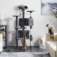 thumbnail image 3 of Alden Design 61.5''H Double Condo Cat Tree with Scratching Post Tower, Dark Gray, 3 of 11