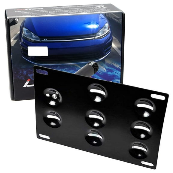 No Drill Front Bumper Tow Hook License Plate Mounting Bracket Adapter Kit For Volkswagen: 2015-2021 VW MK7 GTI Golf