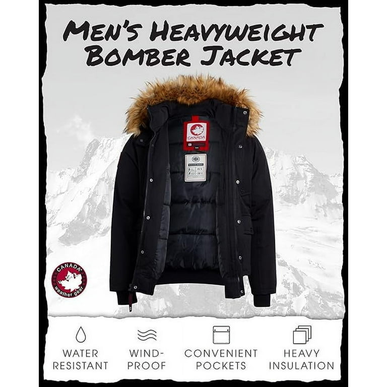 CANADA WEATHER GEAR Men s Big Tall Winter Jacket Heavyweight Bomber Parka Coat for Men M 5XL Walmart