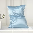thumbnail image 4 of Unique Bargains 1 Piece Silk Pillowcase with Zipper, Travel, Baby Blue, 4 of 8