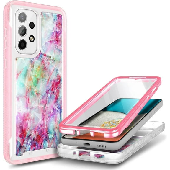 Nagebee Phone Case Compatible for Samsung Galaxy A13 5G / 4G / A04S with [Built-in Screen Protector], Full-Body Protective Shockproof Rugged Bumper Impact Resist Cover (Fantasy)