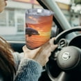thumbnail image 6 of KLL Sunset Dancing Dolphin B Print 40oz Stainless Steel Insulated Car Cup with Spillproof Lid - Keep Your Drink Hot or Cold on the Go-Without Straw, 6 of 8