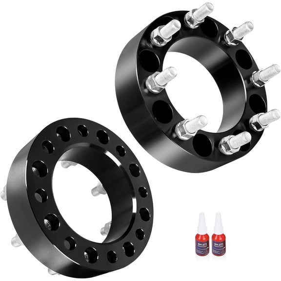 Richeer 2 inch 8x6.5 Wheel Spacers for 2013-2024 Ram 2500,2012-2018 Ram 3500 with 14x1.5 Studs, 2 PCS 8x165.1mm 8 Lug Forged Wheel Spacer 126.15mm Center Bore for Silverado 1500 2500 3500 HD