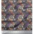 thumbnail image 1 of Soimoi Purple Viscose Chiffon Fabric Insect & Texture Fabric Prints by Yard 42 Inch Wide, 1 of 2