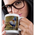thumbnail image 2 of 3drose, Beautiful Turquoise, White, Blue and Black Feathered Barnyard Rooster., 11oz Mug, 2 of 6