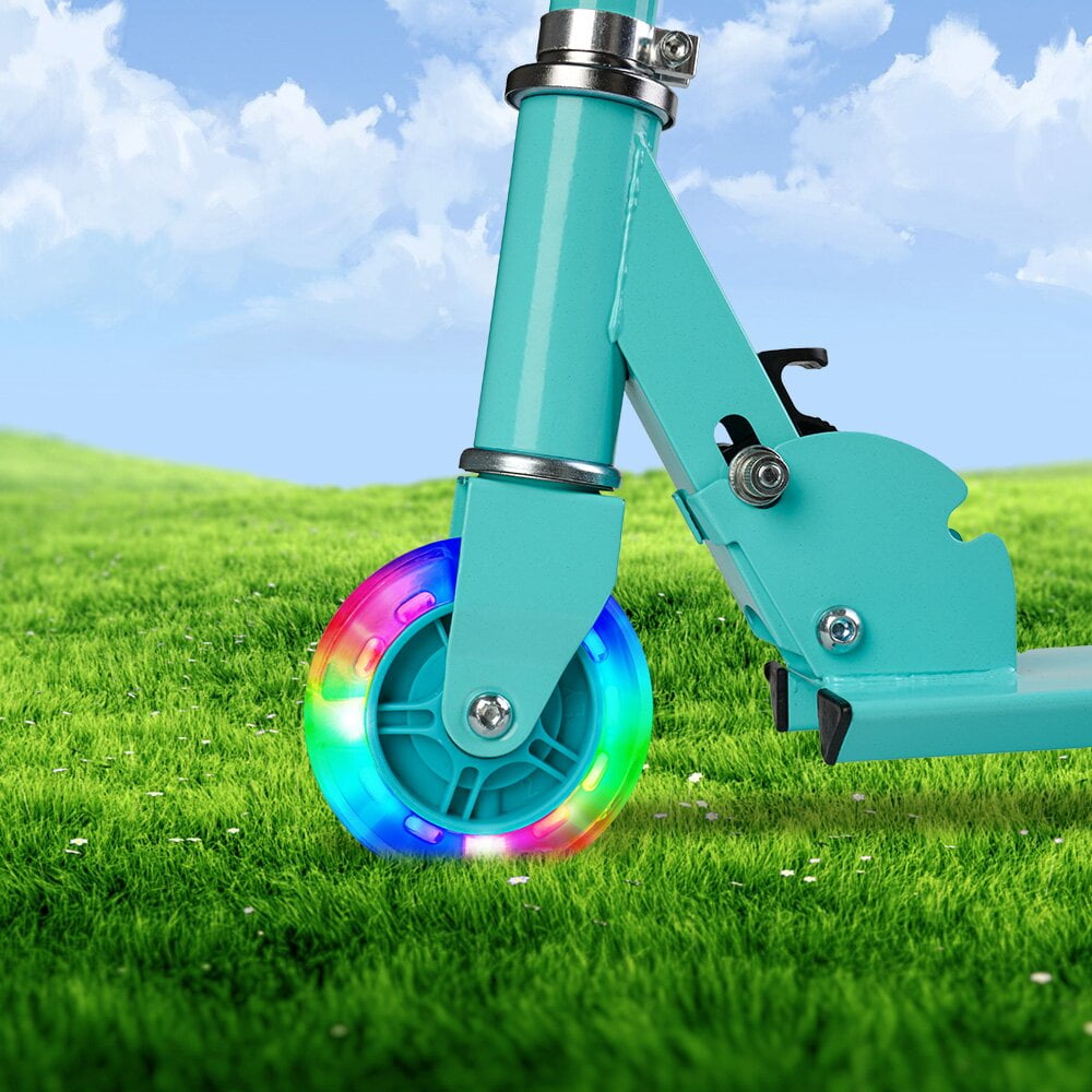 Mighty Rock Scooters for Kids Kick Scooters Adjustable Height Handlebars Foldable with Light-up Wheels for Boys and Girls 3,4 Years and up