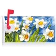 thumbnail image 2 of Narcissus Floral Decoration Mailbox Cover with Magnetic Strip Spring Summer Mailbox Wraps Post Letter Box Cover Standard Size 21" X 18" for Garden Outdoor Yard Decor, 2 of 6
