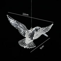 Virelaxpo Transparent Acrylic Hummingbird Hanging Decoration for Wedding and Home Decor with Crystal-like Edges and Light Reflection