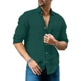 thumbnail image 2 of Sherrylily Men Button Up Shirts Long Sleeve Linen Beach Casual Cotton Tops, 2 of 5
