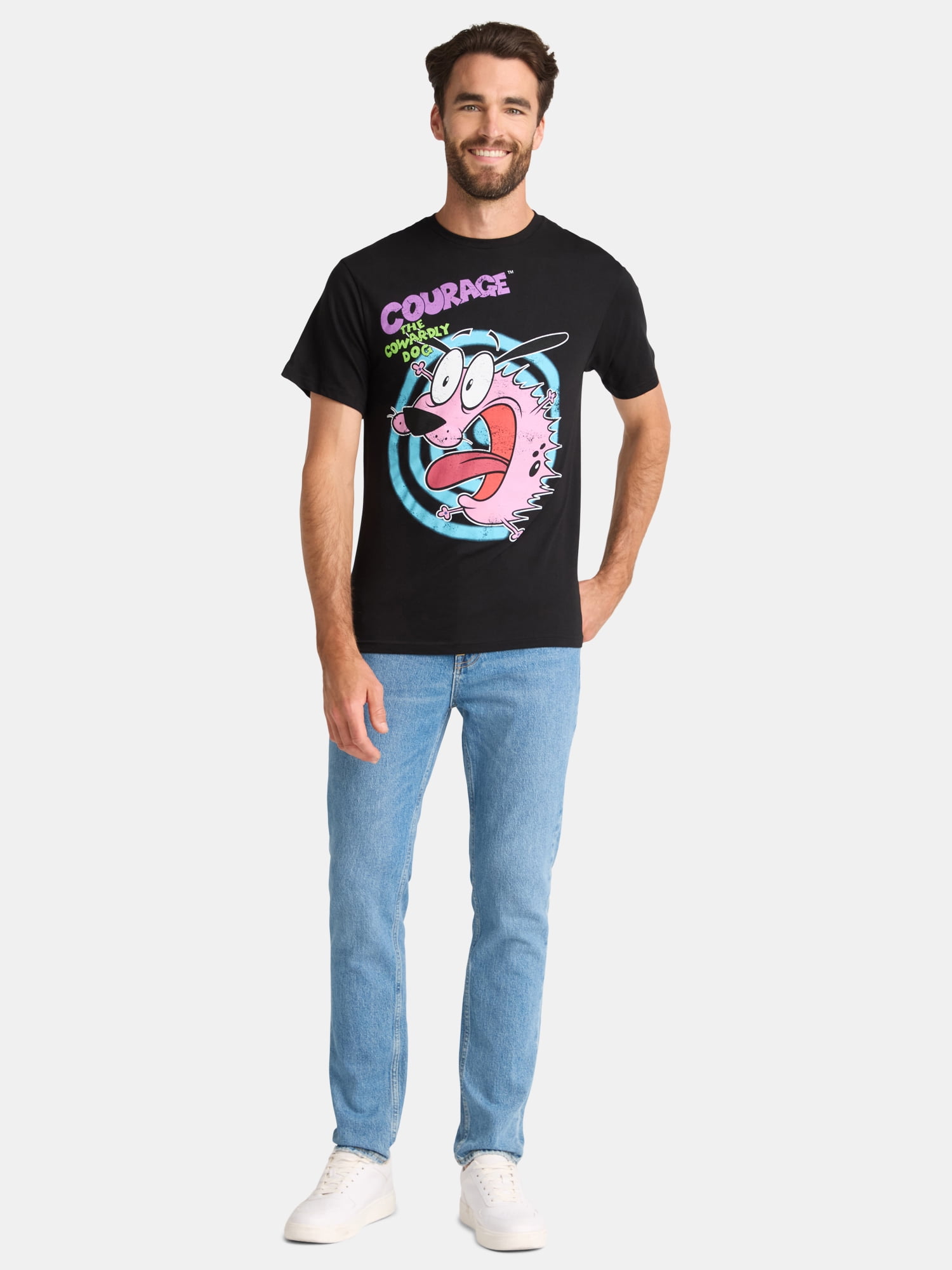 Courage The Cowardly Dog Men's and Big Men's Cotton Graphic Tee, Sizes S-3XL