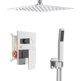 thumbnail image 3 of Shower System  Shower Faucet Set Bathroom Square Rain Shower Head and Handle Set  Wall Mounted Shower Fixtures With Shower Valve and Trim Kit  Matte, 3 of 5