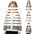 thumbnail image 3 of Coerni Girls Button Up Sweaters Wide Striped V-Neck Knit Cardigan Cute Casual Kids Preppy Sweaters Outerwewar Spring Fall Clothes, 3 of 6