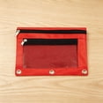 thumbnail image 4 of Under $1 Pencil Pouch for 3 Ring Binder, Durable Cloth Pencil Case with Double Zipper Clear Mesh Window and Dual Compartments, Organizer for Office Supplies and Daily Use (Red), 4 of 4