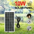 thumbnail image 1 of Cargador Solar de 12V, banco de energía Solar de polisilicio de 10W con puerto de CC, cargador de energía Solar con mosquetón para cámara de monitoreo/teléfono móvil JShteea  Nuevo, 1 of 9