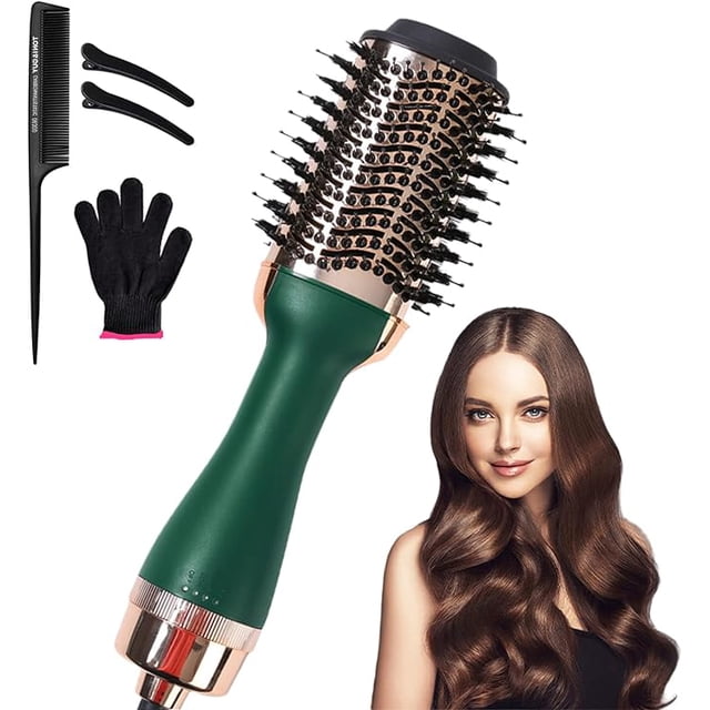 Cepillo Secador de Cabello Multifuncional Shoonlo 4 en 1 Verde