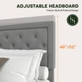 thumbnail image 6 of Amolife King Bed Frame with Adjustable Headboard, Fabric Upholstered Platform Bed, No Box Spring Required, Light Gray, 6 of 8