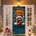 thumbnail image 4 of Christmas Snowman Door Cover Decoration, Festive Winter Scene Fabric Backdrop for Front Door, Xmas Holiday Decor Sign for Indoor Outdoor Party, 35.4 x 70.8 inch, 4 of 6