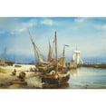 thumbnail image 2 of Carl Frederik Sørensen 24x18 Gold Ornate Framed and Double Matted Museum Art Print Titled - Marine with Drawn Boats on the Beach (1860), 2 of 4