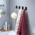 thumbnail image 3 of Adhesive Towel Hooks - 8 Pack Towel Hooks for Hanging Robes Coat Hooks Stick on Wall Hooks Stainless Steel, Matte Black, 3 of 5