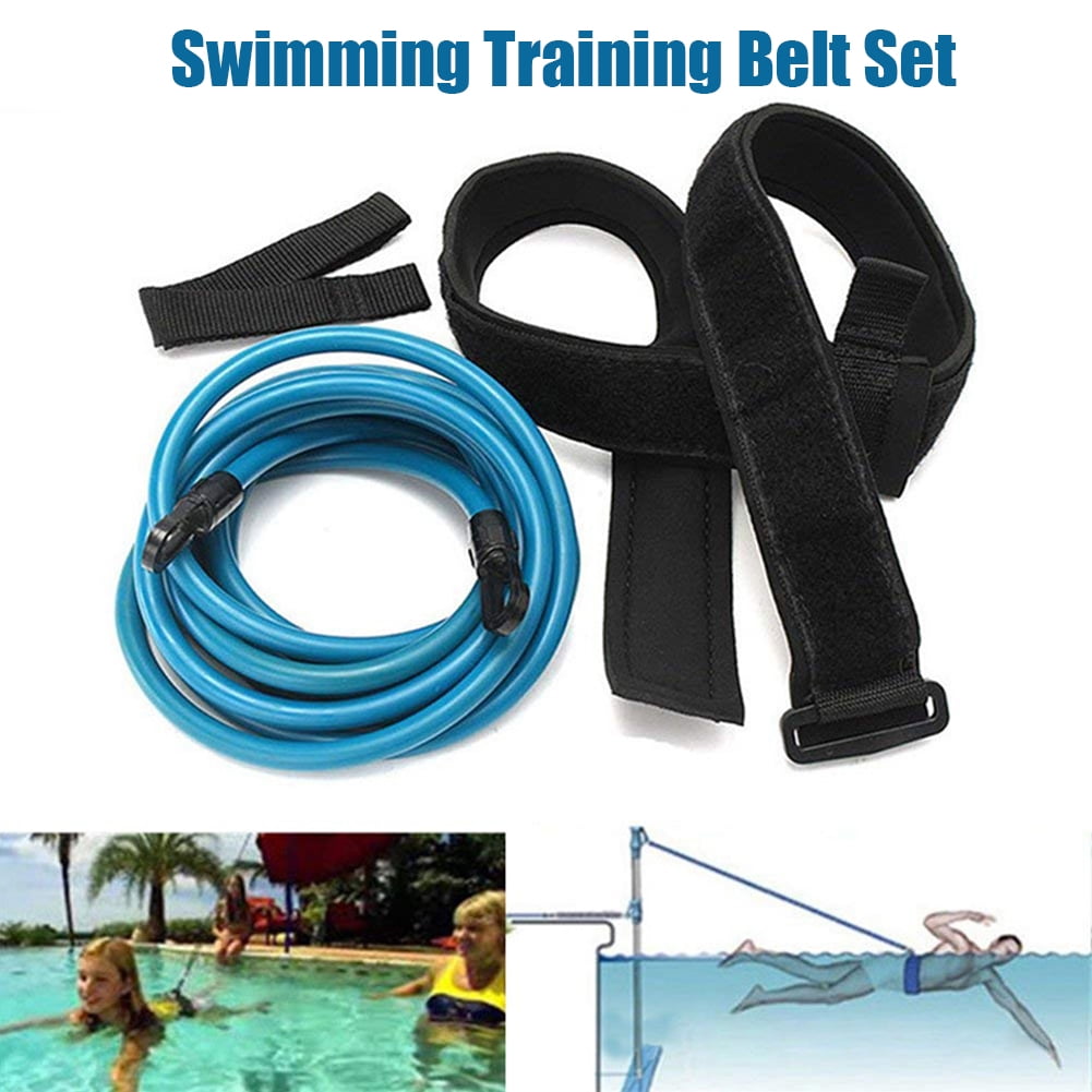 Swimming Strap BiuZi 1Pc Latex Tube and Nylon Swim Training Set Swimming Pool Resistance Belt Training Strap Band for Swim Learners 