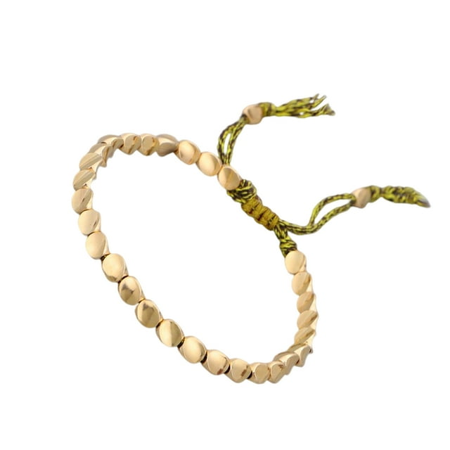 pitrice Beaded Bracelet Rope Chain Wrist Band Fine Workmanship Compact Size Multipurpose Leg Rustproof Lightweight Attractive Red Yellow/Coffee