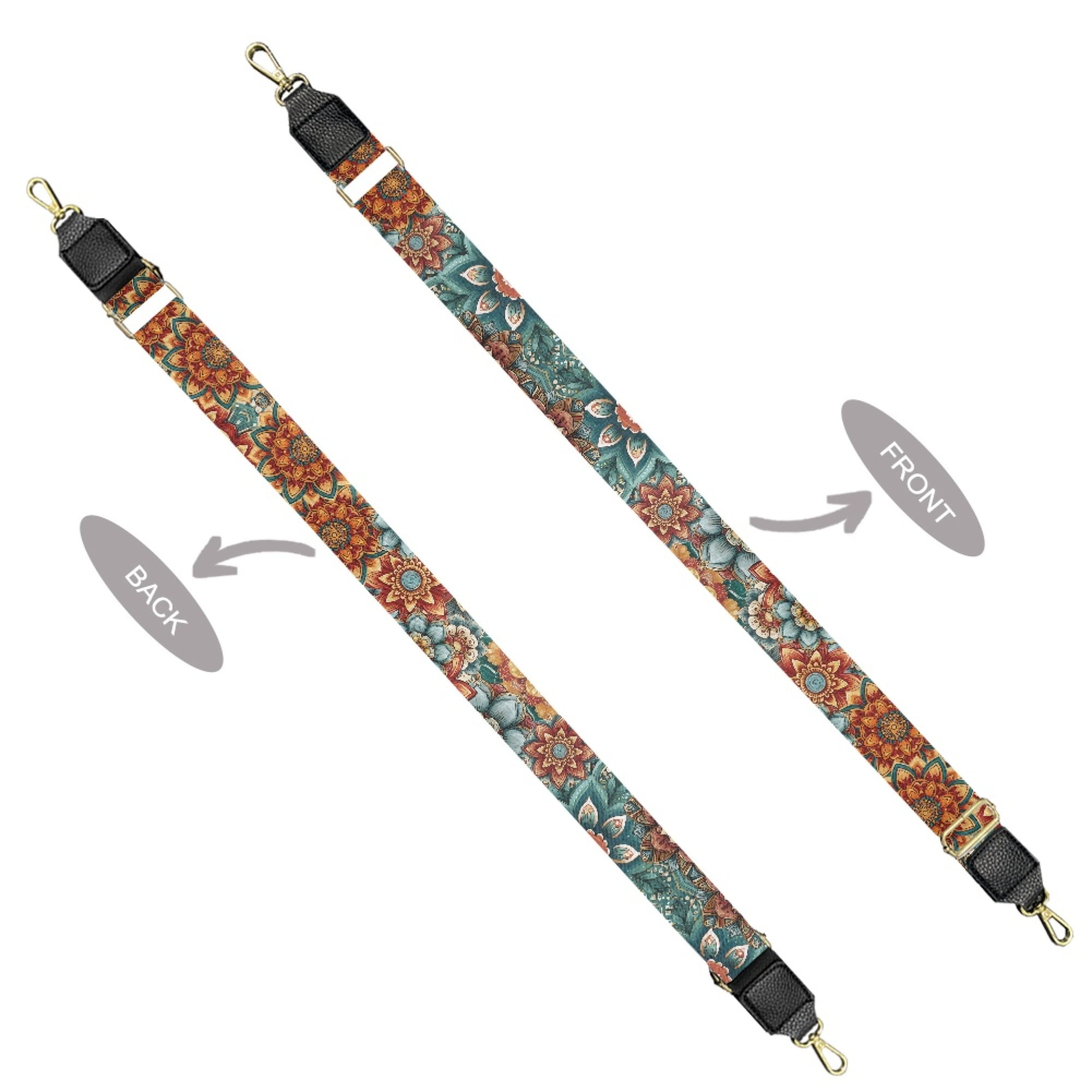 TSOVTHRID Rooster Boho Mandala Floral Print Crossbody Bags for Women, PU Leather Cell Phone Purse, Cross Body Handbags Shoulder Bag with Adjustable Strap