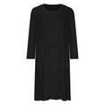 thumbnail image 4 of IROINNID Formal Dress for Women Wedding Guest Evening Night Party Dress Elegant Plus Size Dress Round-Neck Sundresses Knee Long Sleeve Dress,Black, 4 of 5