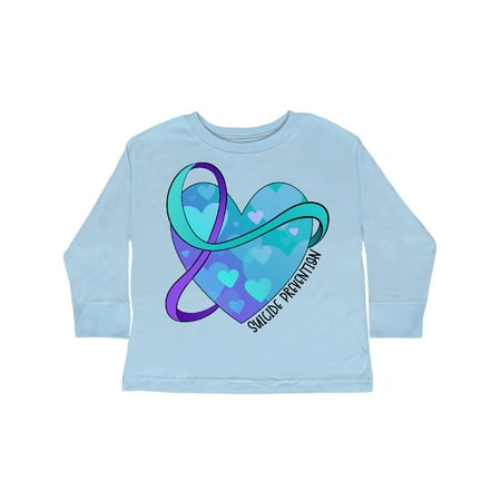 

Inktastic Suicide Prevention Awareness Purple and Teal Heart Ribbon Gift Toddler Boy or Toddler Girl Long Sleeve T-Shirt