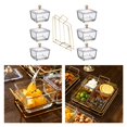 thumbnail image 1 of Recipiente de almacenamiento de platos de frutas dividido con tapa Platos de aperitivos creativos Múltiples compartimentos Transparente Multiusos para 6 rejillas claras Soledad Plato de frutos secos, 1 of 10