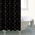 thumbnail image 4 of Black Gold Sun Moon Planet Pattern Shower Curtain 84"x72" ,Bathroom Decorative Shower Curtains Set with 12 Hooks,Modern Waterproof Washable Shower Curtain, 4 of 6