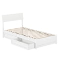 thumbnail image 2 of Norla Twin XL Wood Platform Bed with Footboard and Drawers in White, 2 of 14