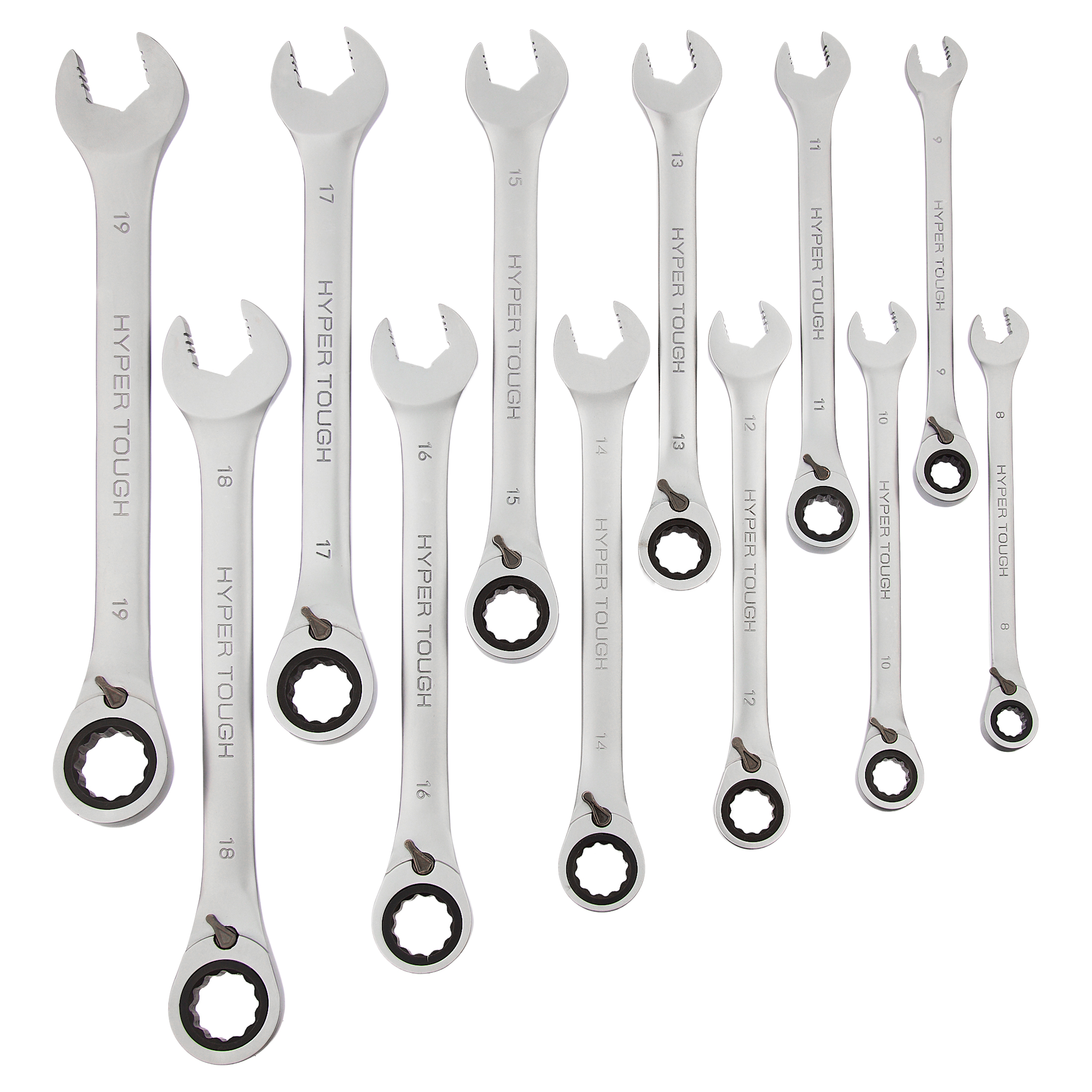 Hyper Tough 12-Piece Reversible Ratcheting Wrench Set, Metric photo 6
