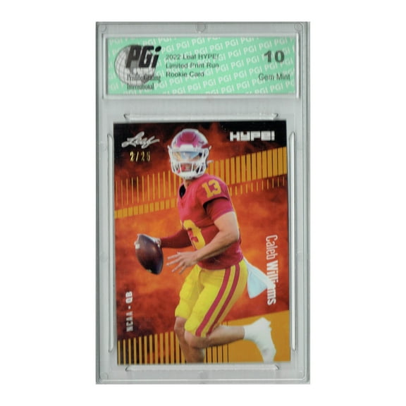 Caleb Williams 2022 Leaf HYPE! #96A Gold SP, Just 25 Made Rookie Card PGI 10