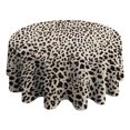 thumbnail image 4 of Black and Tan Leopard Print Round Tablecloth 60"x60",Wrinkle Wipeable Table Cloth for Kitchen Dining Room Picnic Patio Party, 4 of 6