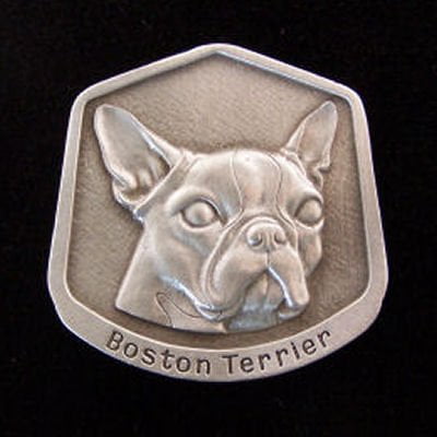 Boston Terrier Dog Ornament - Boston Terrier Fine Pewter Dog Breed Ornament