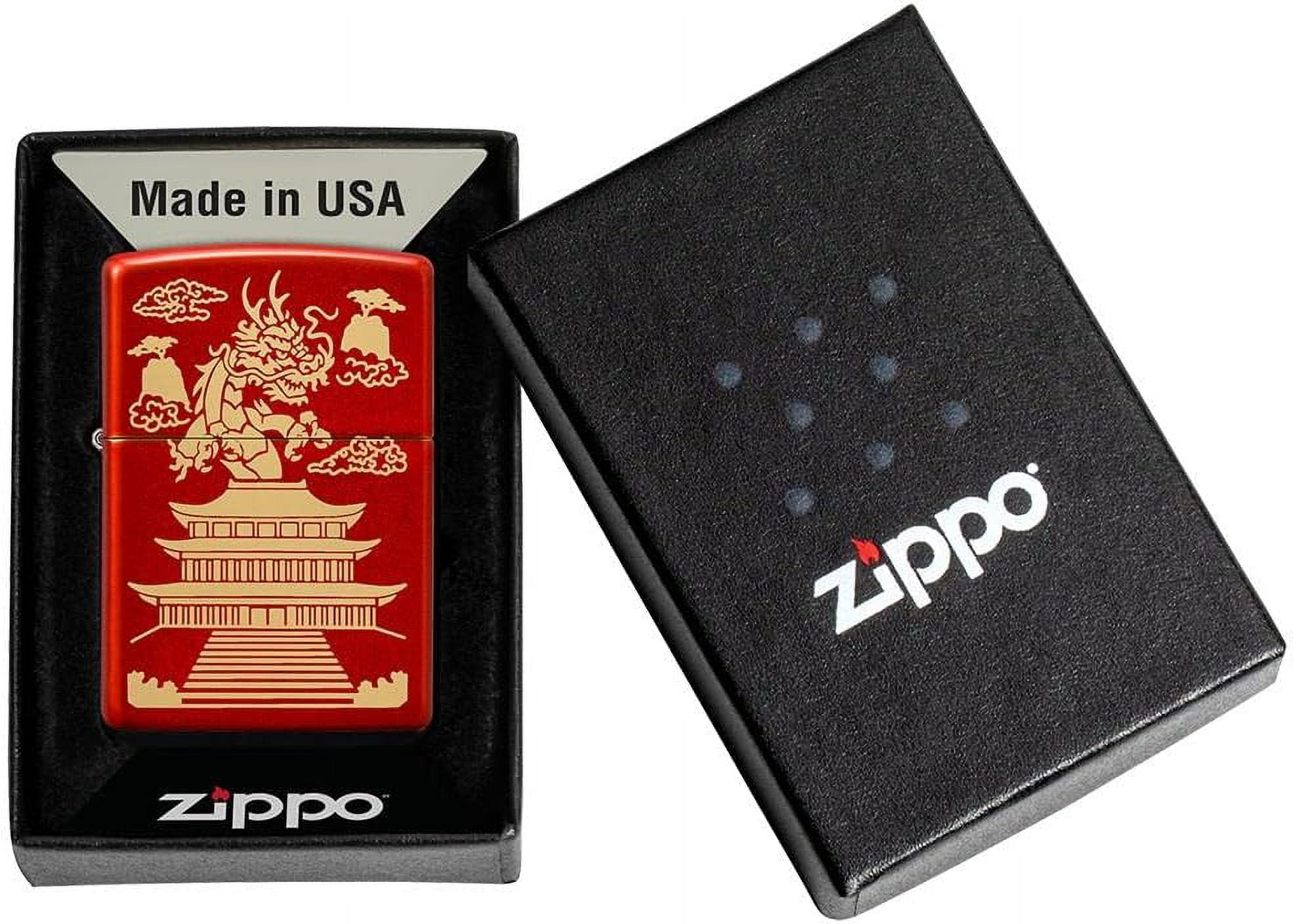 Zippo Lighter - Personalized Customize Message Engrave on Backside for Dragon (Eastern Design #49517)