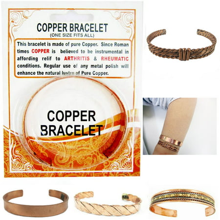 Copper Pain Relief Healing Therapy Arthritis Cuff Bracelet Bangle Women