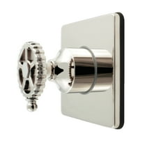 Kingston Brass KS4046CG Fuller Single-Handle Six-Way Diverter Valve with Square Trim Kit, Polished Nickel