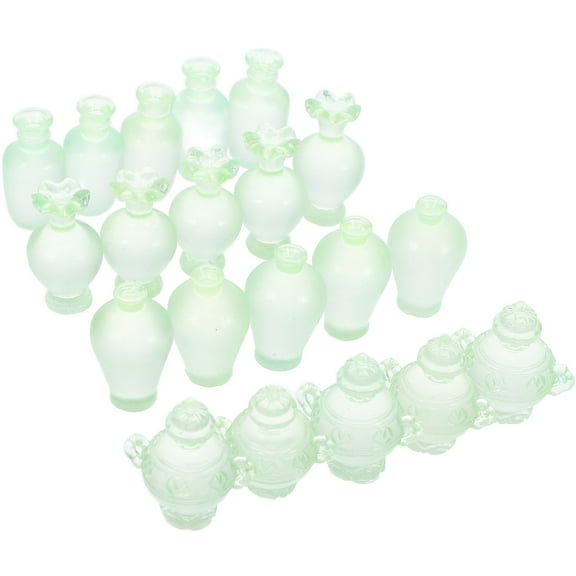 20pcs Miniature Home Decor Dollhouse Toys Mini House Flower Bottle Decoration Mini Vase Figurine Miniature Decor Miniature Diy Craft Supplies