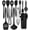 Black, variant on Kitchen Utensils Set-12 Pieces Silicone Cooking Utensils Set Dishwasher Safe 392°F Heat Resistant Spatula Set Nonstick Cookware