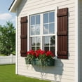 thumbnail image 4 of Resenkos Classic Board & Batten Faux Shutters with 3 Horizontal Bars for Timeless and Durable Exterior Elegance, 14"x59", Red, 4 of 11