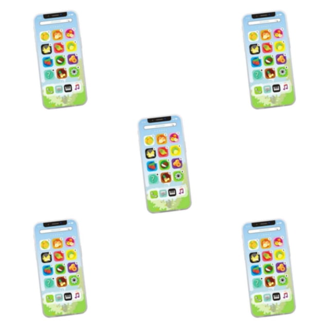 bedienty Educational Toy Gift Kids Simulator Music Cell Phone for Developmental Learning Light LED blue 12.5 x 6 x 0.8cm 5Set