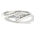thumbnail image 2 of Oryn Jewelry 14K Stamped White Gold Plated Moissanite Ring - 1.5 Ct Brilliant Round Cut Moissanite Band - Sweeping Bypass Wedding Band - Office to Occasion Jewelry, 2 of 6